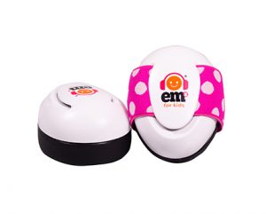 Ems for Kids Baby Earmuffs - Pink:White on White Side