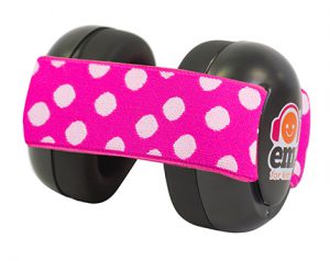 Ems for Kids Baby Earmuffs - Pink:White on Black