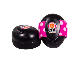 Ems for Kids Baby Earmuffs - Pink:White on Black Single