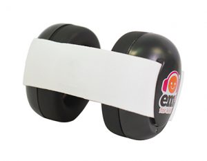 Ems for Kids Baby Earmuffs - White on Black