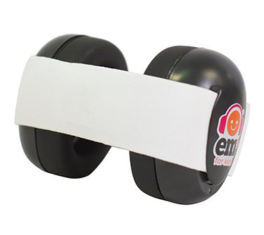 Ems for Kids Baby Earmuffs - White on Black