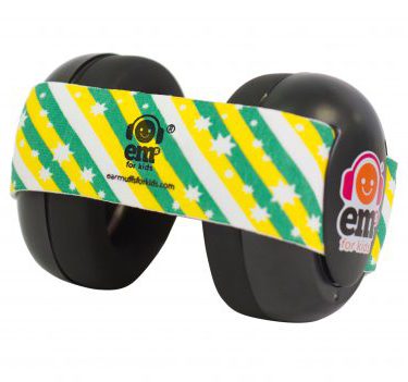 Ems for Kids Baby Earmuffs (BLACK) - Green n Gold Headband