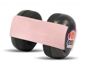 Ems for Kids Baby Earmuffs - Coral on Black