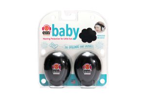 Ems for Kids Baby Earmuffs - Black Cups with Black Headband