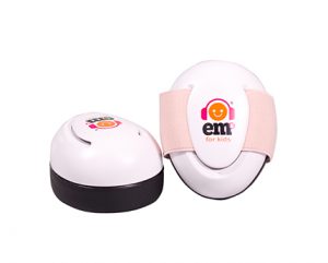 Ems for Kids Baby Earmuffs - Coral on White Single