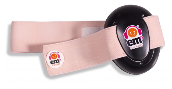 Ems for Kids Baby Earmuffs - Coral on Black