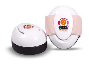 Ems for Kids Baby Earmuffs - Coral on White