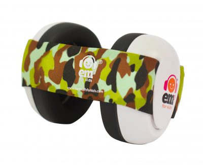 Ems for Kids Baby Earmuffs (WHITE) - Army Camo Headband